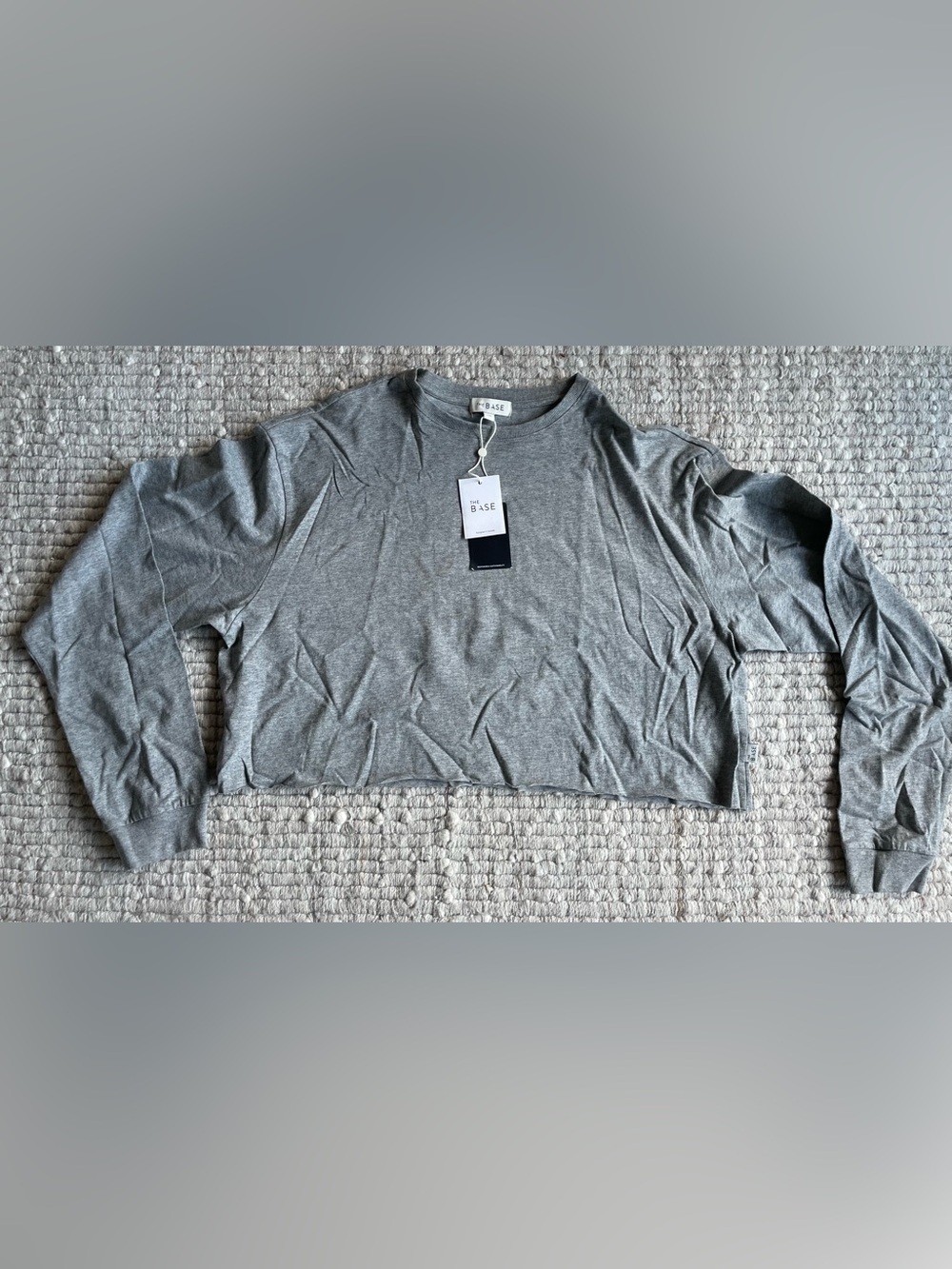 Women’s Gray Long-Sleeve Cropped Top